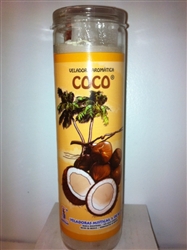 COCONUT PREPARED SCENTED PILLAR CANDLE IN GLASS (COCO)