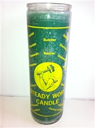 STEADY WORK SEVEN DAY CANDLE IN GLASS ( TRABAJO FIJO CANDLE )