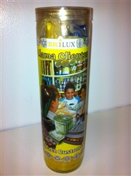 CALL CLIENTS / ATTRACT CUSTOMERS (LLAMA CLIENTES) PREPARED SCENTED PILLAR CANDLE IN GLASS