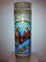 DIVINE PROVIDENCE UNSCENTED PILLAR CANDLE IN GLASS