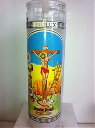 JUST JUDGE (JUSTO jUEZ) WHITE UNSCENTED PILLAR CANDLE IN GLASS