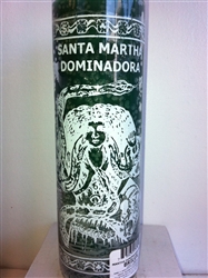 SAINT MARTHA THE DOMINATOR PILLAR CANDLE IN GLASS (SANTA MARTA LA DOMINADORA VELA)