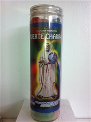 HOLY DEATH CHAKRAS 7 COLORS PREPARED SCENTED CANDLE IN GLASS (SANTA MUERTE CHAKRAS)