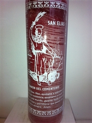 SAINT ELIJAH SEVEN DAY UNSCENTED RED CANDLE IN GLASS (SAN ELIAS)