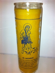 SAINT LAZARUS SEVEN DAY CANDLE IN GLASS ( SAN LAZARO CANDLE )