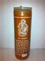 SAINT JOSEPH SEVEN DAY CANDLE IN GLASS ( SAN JOSE CANDLE )