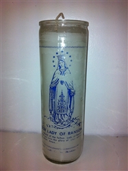 OUR LADY OF RANSOM ( MERCEDES ) SEVEN DAY CANDLE IN GLASS UNSCENTED