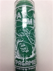 PAY ME SEVEN DAY GREEN CANDLE IN GLASS (PAGAME)