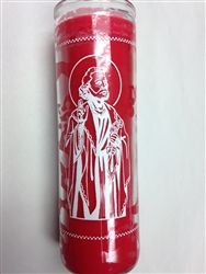 SAINT PETER SEVEN DAY UNSCENTED RED CANDLE IN GLASS (SAN PEDRO)