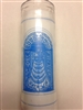 OUR LADY OF LORETO SEVEN DAY UNSCENTED WHITE CANDLE IN GLASS (NUESTRA SENORA DE LORETO)