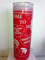 COME TO ME SEVEN DAY UNSCENTED RED CANDLE IN GLASS (VEN A MI)