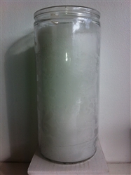 14 DAY WHITE UNSCENTED CANDLE IN GLASS