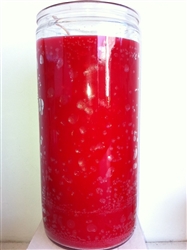 14 DAY RED UNSCENTED CANDLE IN GLASS