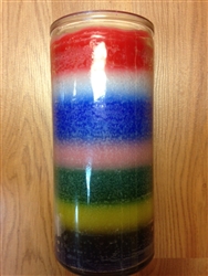 14 DAY 7 COLOR UNSCENTED CANDLE IN GLASS