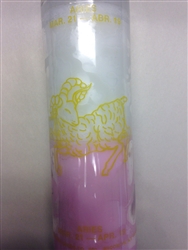 HOROSCOPE / ASTROLOGY SEVEN DAY UNSCENTED 2 COLOR CANDLE IN GLASS FOR ARIES