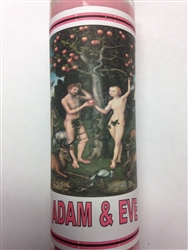 ADAM AND EVE SEVEN DAY UNSCENTED 1 COLOR PINK CANDLE IN GLASS