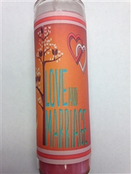 LOVE AND MARRIAGE 7 DAY UNSCENTED PINK CANDLE IN GLASS (AMOR Y MATRIMONIO)