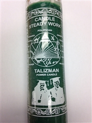 STEADY WORK SEVEN DAY GREEN TALISMAN CANDLE IN GLASS (TRABAJO FIJO)
