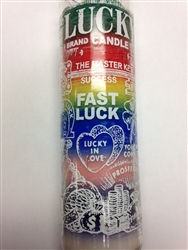 FAST LUCK (SUERTE RAPIDA) SEVEN COLOR CANDLE IN GLASS