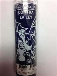 LAW STAY AWAY (CONTRA LA LEY) UNSCENTED PURPLE CANDLE IN GLASS