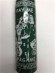 PAY ME UNSCENTED GREEN CANDLE IN GLASS (PAGAME)
