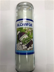 CAMPHOR PREPARED (ALCANFOR) WHITE PILLAR CANDLE IN GLASS