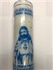 THE LORD'S PRAYER UNSCENTED WHITE PILLAR CANDLE IN GLASS (EL PADRE NUESTRO)