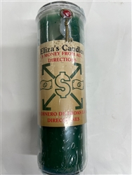 ELIZA'S CUSTOM PREPARED SEVEN DAY SCENTED GREEN CANDLE IN GLASS FOR MONEY FROM ALL DIRECTIONS