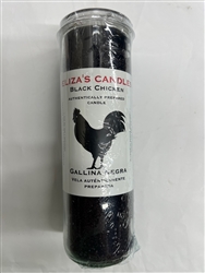 ELIZA'S CUSTOM PREPARED 7 DAY SCENTED BLACK CANDLE IN GLASS FOR  BLACK CHICKEN (GALLINA NEGRA)