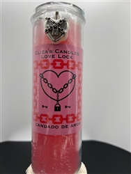 ELIZA'S CUSTOM PREPARED 7 DAY SCENTED PINK CANDLE IN GLASS FOR LOVE LOCK (CANDADO DE AMOR)