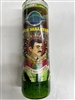 JESUS MALVERDE PREPARED SCENTED 7 DAY 1 COLOR (GREEN) CANDLE IN GLASS