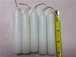 4" CHIME SPELL CANDLES WHITE LOT OF 5 FREE U.S. SHIP! ALTAR SVC, WICCA & PAGAN