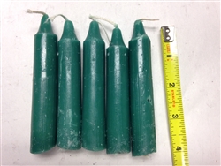 4" CHIME SPELL CANDLES GREEN LOT OF 5 FREE U.S. SHIP! ALTAR SVC, WICCA & PAGAN