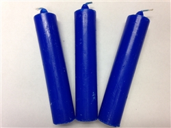 ALTAR CANDLES 1 COLOR 1 1/8"D X 5 1/2" T IN BLUE SET OF 3 W/FREE SHIP! WICCA, PAGAN, SANTERIA