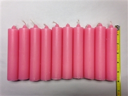 ALTAR CANDLES 1 COLOR 1 1/8"D X 5 1/2" T IN PINK SET OF 10 W/FREE SHIP! WICCA, PAGAN, SANTERIA