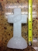 IMAGE CANDLE WHITE CROSS 4 1/2" TALL