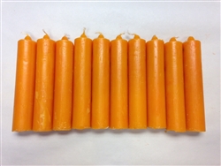 ALTAR CANDLES 1 COLOR 1 1/8"D X 5 1/2" T IN ORANGE SET OF 10 W/FREE SHIP! WICCA, PAGAN, SANTERIA