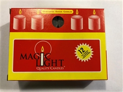 MAGIC LIGHT VOTIVE CANDLES 10 HOUR NON-DRIPPING UNSCENTED CANDLES SET OF 12