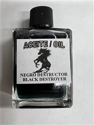 MAGICAL AND MYSTICAL DRESSING OIL (ACEITE) 1/2 OZ - BLACK DESTROYER (NEGRO DESTRUCTOR)
