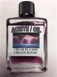 MAGICAL AND DRESSING OIL (ACEITE) 1/2 OZ - CREATE HAVOC / CHAOS (CREAR EL CAOS)