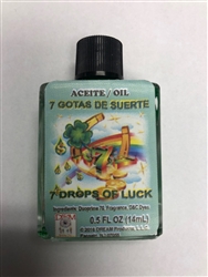 MAGICAL AND DRESSING OIL (ACEITE) 1/2 OZ - 7 DROPS OF LUCK (7 GOTAS DE SUERTE)