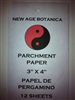 NEW AGE BOTANICA PRODUCTS GENUINE PARCHMENT PAPER 3" X 4" 12 SHEETS PER PACK
