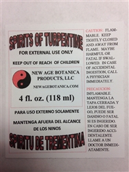 NEW AGE BOTANICA PRODUCTS PURE GUM SPIRITS TURPENTINE 4 FL OZ (TREMENTINA)