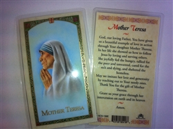 HOLY PRAYER CARDS FOR MOTHER TERESA (MADRE TERESA) IN ENGLISH SET OF 2 WITH FREE U.S. SHIPPING!
