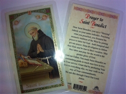 HOLY PRAYER CARDS FOR SAINT BENEDICT (SAN BENITO) IN ENGLISH SET OF 2 WITH FREE U.S. SHIPPING!