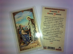 HOLY PRAYER CARDS FOR SAINT MONICA (SANTA MONICA) IN SPANISH SET OF 2 WITH FREE U.S. SHIPPING!