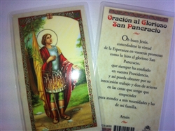 HOLY PRAYER CARDS FOR SAINT PANCRACIO (SAN PANCRACIO) IN SPANISH SET OF 2 WITH FREE U.S. SHIPPING!
