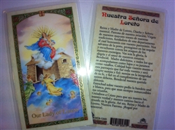 HOLY PRAYER CARDS FOR OUR LADY OF LORETO (NUESTRA SENORA DE LORETO) IN SPANISH SET OF 2 WITH FREE U.S. SHIPPING!