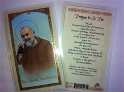 HOLY PRAYER CARDS FOR SAINT PIO (PADRE PIO) IN ENGLISH SET OF 2 WITH FREE U.S. SHIPPING!