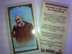 HOLY PRAYER CARDS FOR SAINT PIO (PADRE PIO) IN SPANISH SET OF 2 WITH FREE U.S. SHIPPING!